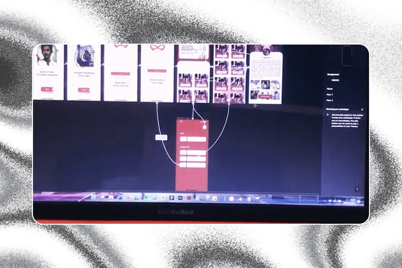 Proses merancang wireframe dan prototype di Figma